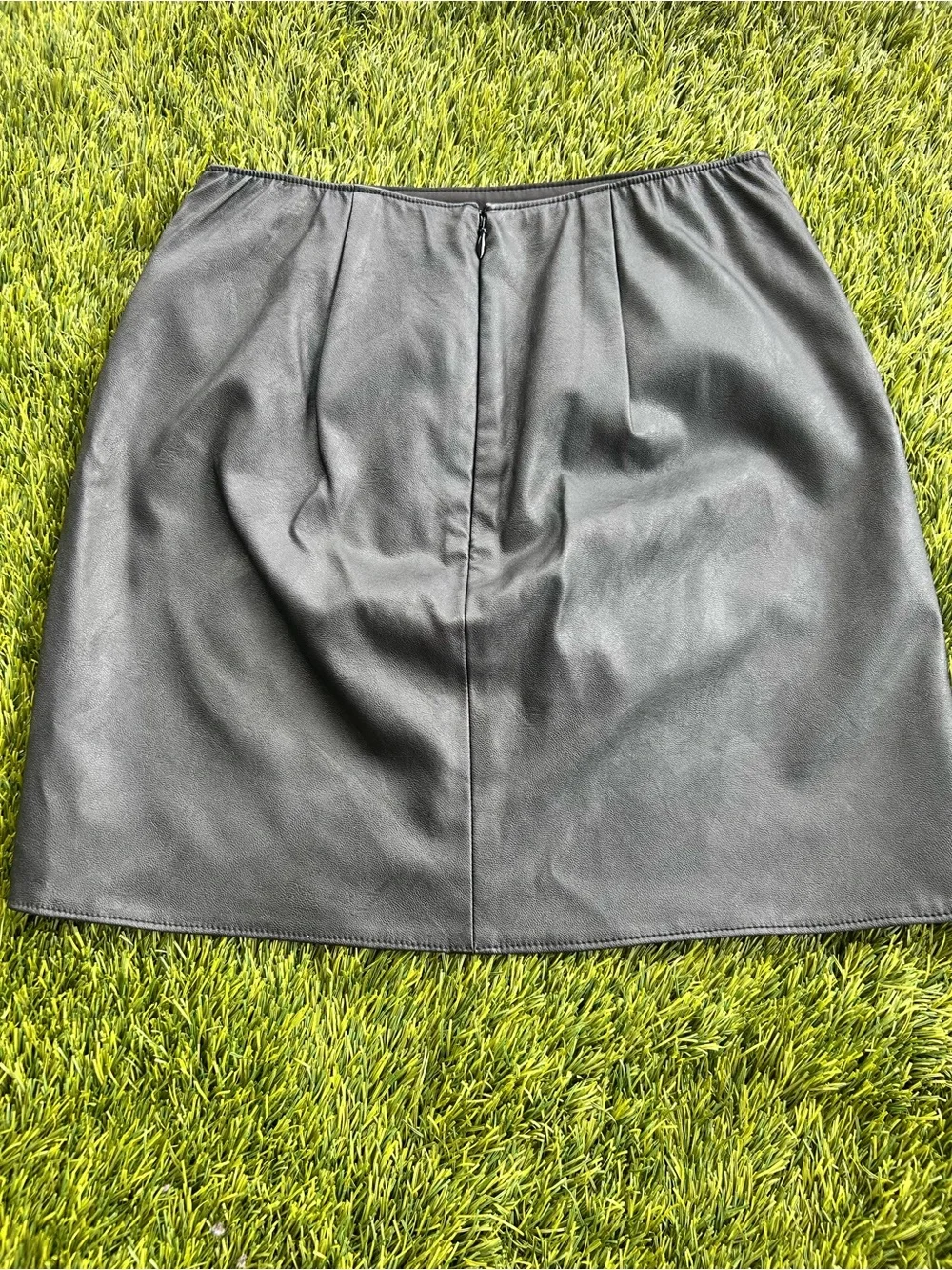 Abercrombie & Fitch Black Faux Leather Wrap Mini Skirt